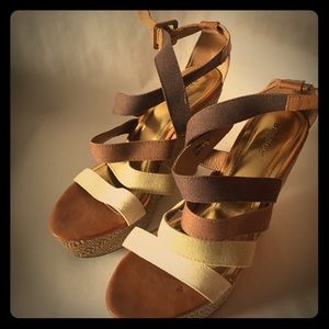 Platform Wedge Sandals. Size 10, never worn.
